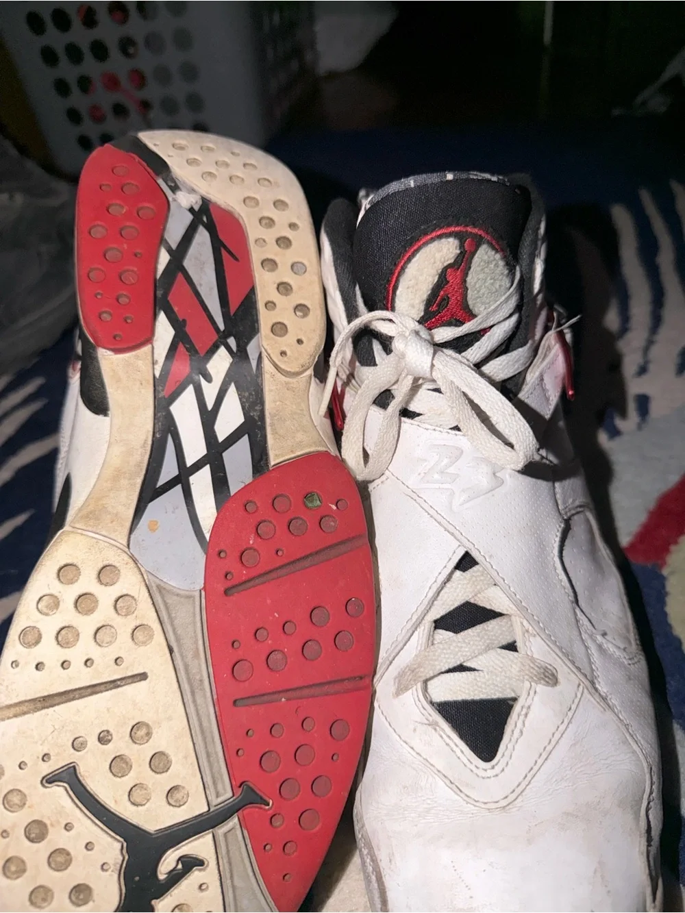 Jordan White Black Red Retro Basketball Sneakers